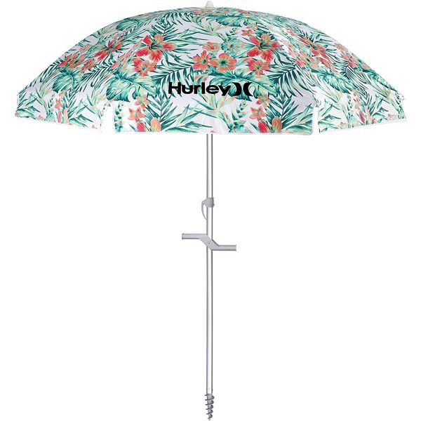 Hurley 8' Umbrella, Hawaiian Gardens, White UMB8HRHGWH